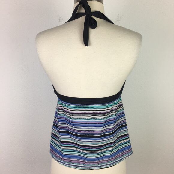 Nike Black Stripe Halter Tie Swim Top Tankini size 10 - Picture 6 of 8